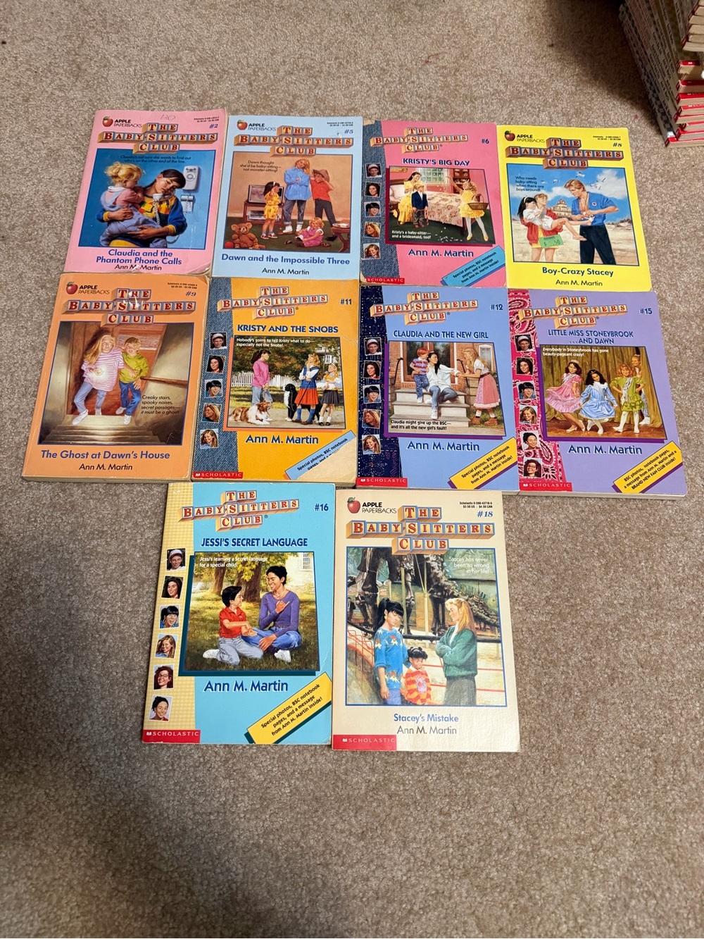 Lot of 10 Vintage The Baby-Sitters Club Kids Book Set by Ann M. Martin